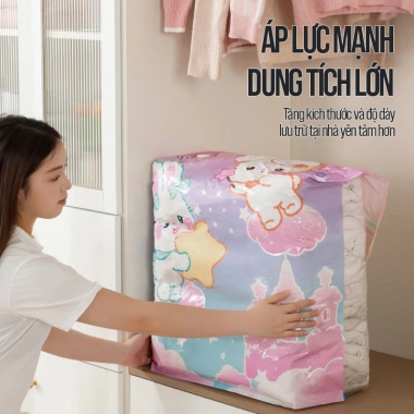 Túi Hút Chân Không Bảo Quản Chăn Mền Cao Cấp, Khóa Kín Khí, Dễ Dùng, 19.000 VND