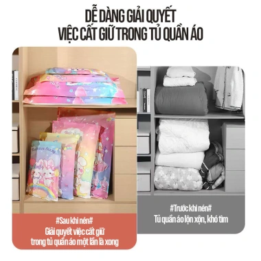Túi Hút Chân Không Bảo Quản Chăn Mền Cao Cấp, Khóa Kín Khí, Dễ Dùng, 19.000 VND 7 Túi Hút Chân Không Bảo Quản Chăn Mền Cao Cấp, Khóa Kín Khí, Dễ Dùng, 19.000 VND 7
