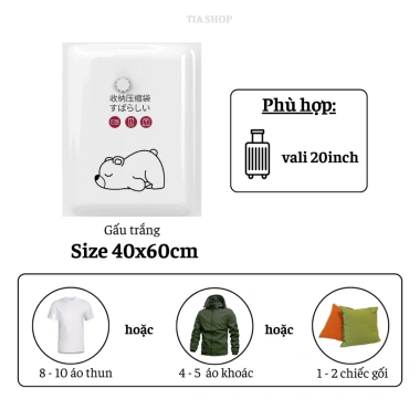 Túi hút chân không bảo quản quần áo, chăn, gối - Tiết kiệm không gian, chỉ 20.000₫