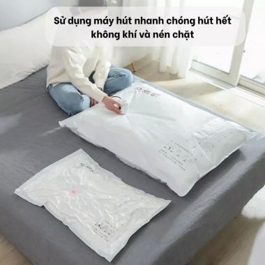 Túi hút chân không chăn màn, quần áo, tiết kiệm 75% không gian, PA dày dặn, dùng lại - 20.000 VND 3