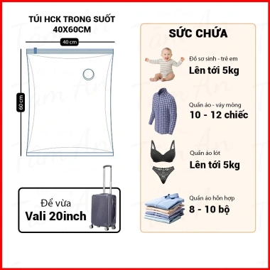 Túi hút chân không đa năng đựng quần áo, chăn gối - Tiện dụng, bảo quản lâu, giảm giá 25.700₫