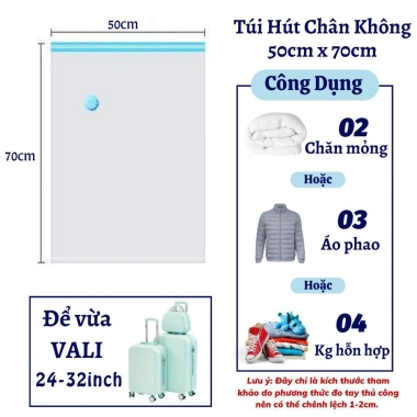 Túi hút chân không đa năng đựng quần áo, chăn gối - Tiết kiệm không gian, chỉ 25.000 VND 10