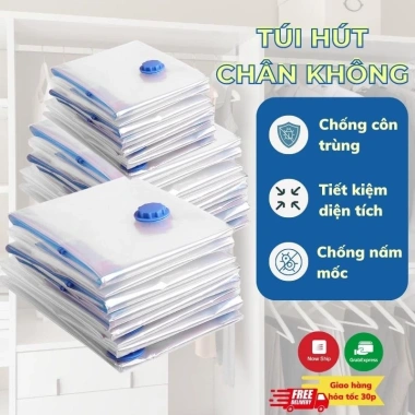Túi hút chân không đa năng, gọn gàng đựng quần áo, chăn gối, chống ẩm mốc, tiết kiệm không gian - Giá 16.000 VND