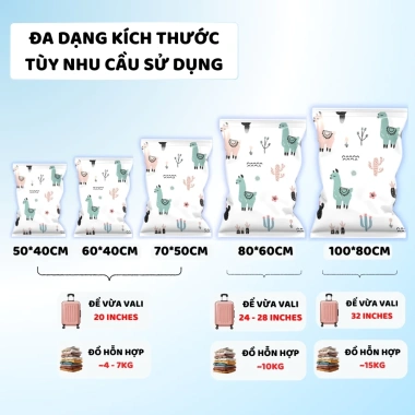 Túi Hút Chân Không Dày Dặn Cỡ Lớn Đựng Quần Áo và Chăn Màn - Giá 12.900₫