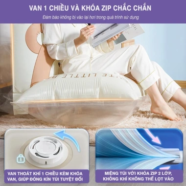 Túi hút chân không DOROTA gấu đựng áo, nén tay, tiết kiệm không gian, bảo quản