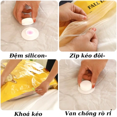 Túi hút chân không Dotina THCK1 - Đựng quần áo, chăn ga gối, tránh ẩm mốc, tái sử dụng, giảm giá 24.900₫ 2