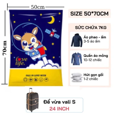 Túi hút chân không Dotina THCK1 - Đựng quần áo, chăn ga gối, tránh ẩm mốc, tái sử dụng, giảm giá 24.900₫ 10