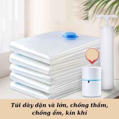 Túi hút chân không Dotina THCK2 – Đựng quần áo, chăn ga gối, chống ẩm mốc, dùng nhiều lần 3