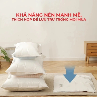 Túi Hút Chân Không Đựng Quần Áo, Chăn Màn + Bơm Điện Chống Ồn Tiết Kiệm Không Gian 5