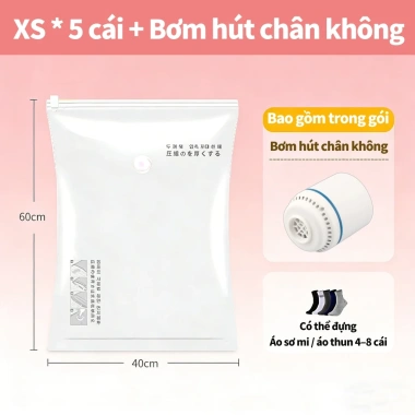 Túi Hút Chân Không Đựng Quần Áo, Chăn Màn + Bơm Điện Chống Ồn Tiết Kiệm Không Gian 10
