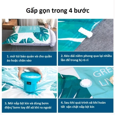Túi Hút Chân Không Đựng Quần Áo, Chăn Màn Gấp Gọn Chống Mốc 2.023 Giá 17.639 7