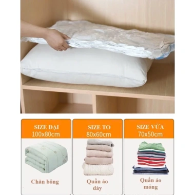 Túi hút chân không đựng quần áo chăn màn – Gọn gàng, tặng bơm khi mua 10 túi, 16.500₫ 7