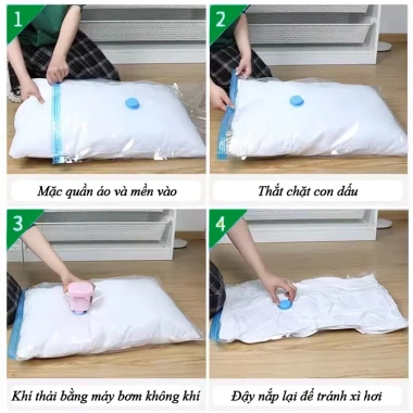 Túi Hút Chân Không Đựng Quần Áo, Chăn Màn Mền - Gọn Gàng, Giá Chỉ 14.400đ 5