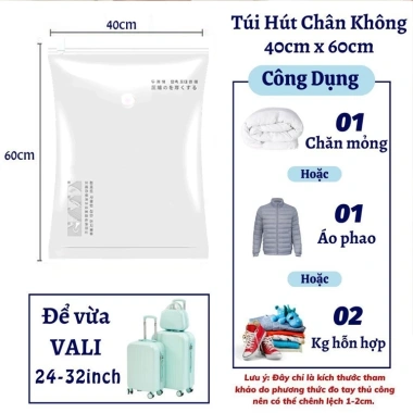Túi Hút Chân Không Đựng Quần Áo, Chăn Màn Mền - Gọn Gàng, Giá Chỉ 14.400đ 6
