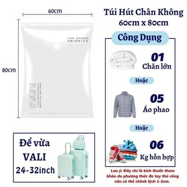 Túi Hút Chân Không Đựng Quần Áo, Chăn Màn Mền - Gọn Gàng, Giá Chỉ 14.400đ 8
