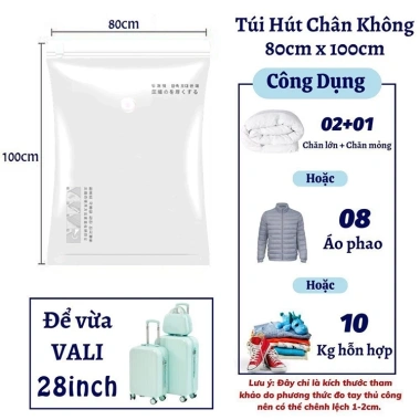Túi Hút Chân Không Đựng Quần Áo, Chăn Màn Mền - Gọn Gàng, Giá Chỉ 14.400đ 10