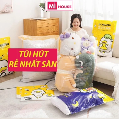 Túi Hút Chân Không Đựng Quần Áo Du Lịch, Chăn Màn, Gấu Bông, Nệm Gối - 18% - Mì House