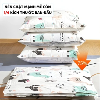 Túi Hút Chân Không Đựng Quần Áo, Khóa Zip Kín, Cỡ Lớn Đựng Chăn Màn Phi Hành Gia 4