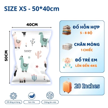 Túi Hút Chân Không Đựng Quần Áo, Khóa Zip Kín, Cỡ Lớn Đựng Chăn Màn Phi Hành Gia 10
