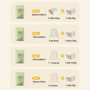 Túi hút chân không ECOCO đựng quần áo, chăn màn, kèm bơm điện, tiết kiệm không gian 88.000 VND 5