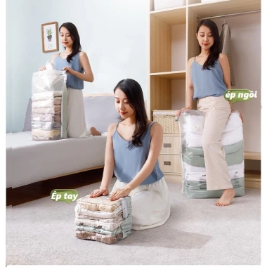 Túi hút chân không ép tay đa kích thước, đựng quần áo, chăn màn, đóng gói nhỏ gọn - Giá chỉ 59.000đ