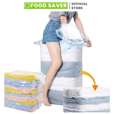 Túi hút chân không Food Saver 2 lớp khóa zip, không cần bơm, đựng quần áo, bọc chăn, màn - Giá chỉ 21.000₫