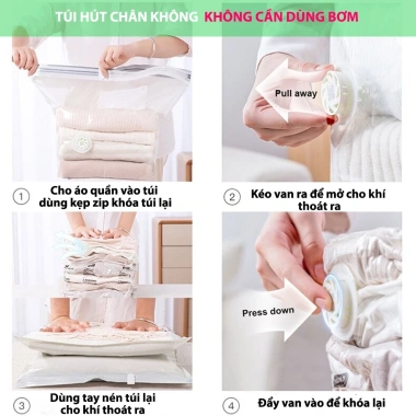Túi hút chân không Food Saver 2 lớp khóa zip, không cần bơm, đựng quần áo, bọc chăn, màn - Giá chỉ 21.000₫ 3