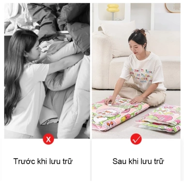 Túi hút chân không gấp gọn, đựng quần áo, chăn màn mền, tái sử dụng - 14.000₫ 8