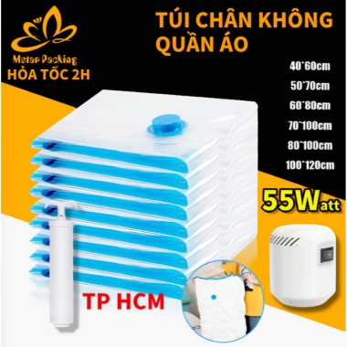 Túi hút chân không Hỏa Tốc 1H - Đựng quần áo, chăn màn gọn gàng, tiết kiệm không gian 14.000đ