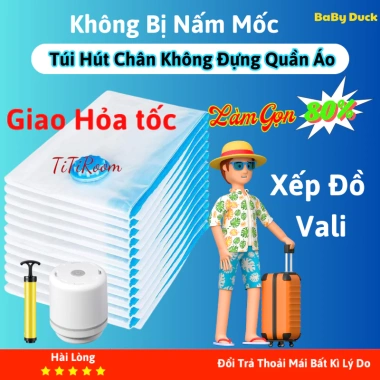 Túi hút chân không lớn đựng quần áo, chăn màn mùa hè - Tiết kiệm không gian, giá 12.800 VND