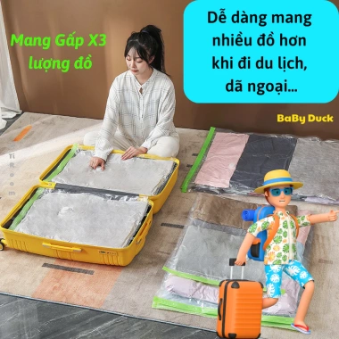 Túi hút chân không lớn đựng quần áo, chăn màn mùa hè - Tiết kiệm không gian, giá 12.800 VND