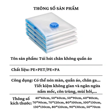 Túi Hút Chân Không Makito Đựng Quần Áo Chống Bụi Mối Mọt - 15.000, Gọn Gàng Tủ Đồ