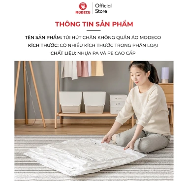 Túi Hút Chân Không Modeco Đựng Quần Áo, Chăn Gối - Tiết Kiệm Không Gian, Chống ẩm mốc, Bụi bẩn - 29.000₫ 9