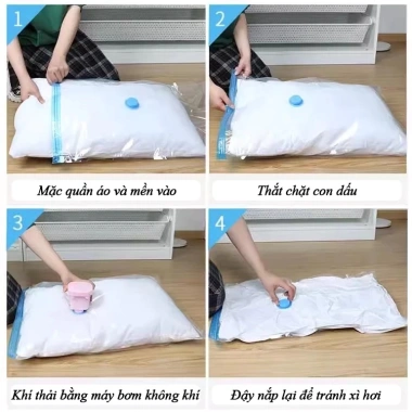 Túi hút chân không PA-PE đa năng đựng quần áo, chăn bông, chăn gối - Tái sử dụng 15.000₫ 6