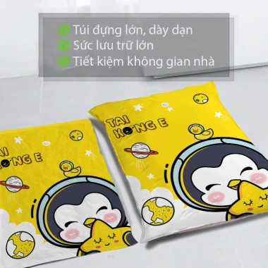 Túi hút chân không PA/PE mềm dẻo đựng quần áo, chăn gối kèm bơm - 17.644 VND