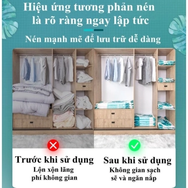 Túi hút chân không PE cao cấp bảo quản quần áo, chăn màn, ngăn bụi nấm mốc, chống ẩm ướt - Giá chỉ 24.700₫