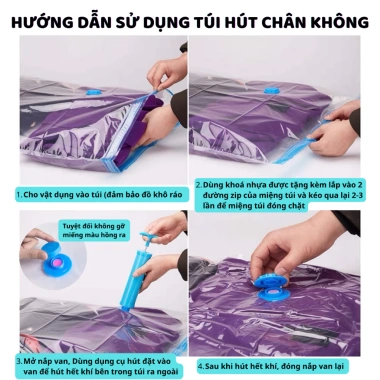 Túi Hút Chân Không PE Trong Suốt Đựng Quần Áo Chăn Màn Siêu Tốc Giá 19.000₫ 8
