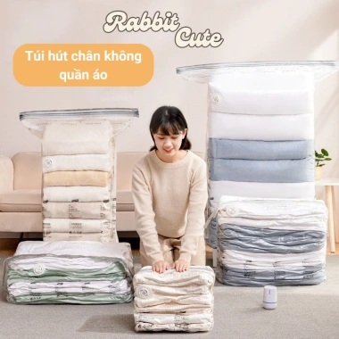 Túi hút chân không quần áo Rabbit Cute 3 chiều – Tiết kiệm chỗ, giá 28.500₫
