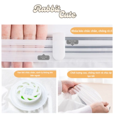 Túi hút chân không quần áo Rabbit Cute 3 chiều – Tiết kiệm chỗ, giá 28.500₫