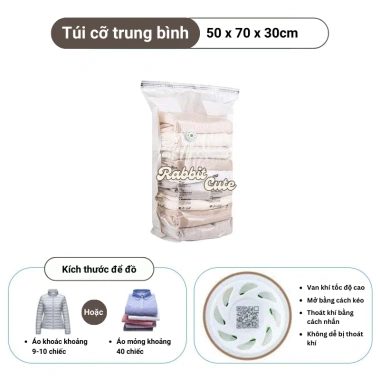 Túi hút chân không quần áo Rabbit Cute 3 chiều – Tiết kiệm chỗ, giá 28.500₫