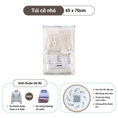 Túi hút chân không quần áo Rabbit Cute 3 chiều – Tiết kiệm chỗ, giá 28.500₫