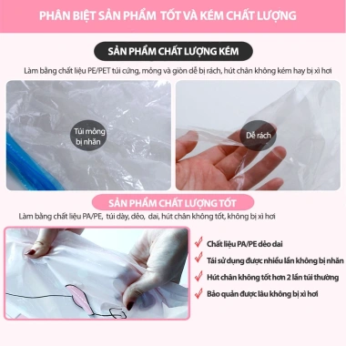 Túi hút chân không quần áo và chăn ga - Dùng bơm tay hoặc bơm điện, siêu tiết kiệm không gian, giá chỉ 25.000 VND 2