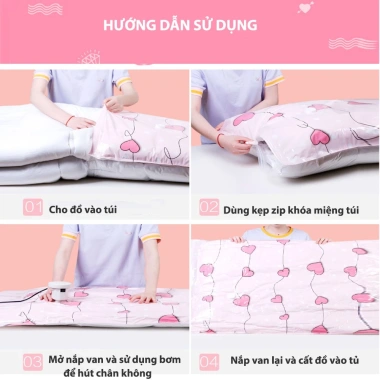 Túi hút chân không quần áo và chăn ga - Dùng bơm tay hoặc bơm điện, siêu tiết kiệm không gian, giá chỉ 25.000 VND 6