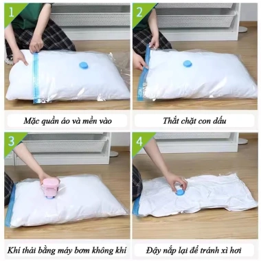 Túi hút chân không siêu dày, thước đa dạng, trong suốt tiện lợi, kín hơi, bền bỉ, bảo quản quần áo hiệu quả 8