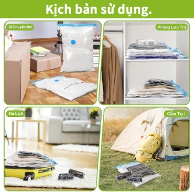 Túi hút chân không siêu dày, thước đa dạng, trong suốt tiện lợi, kín hơi, bền bỉ, bảo quản quần áo hiệu quả 9