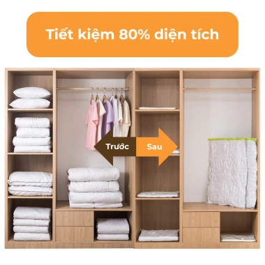 Túi Hút Chân Không Siêu Tốc Đựng Quần Áo, Chăn Gối - Giá chỉ 159.000đ, tiết kiệm không gian 9