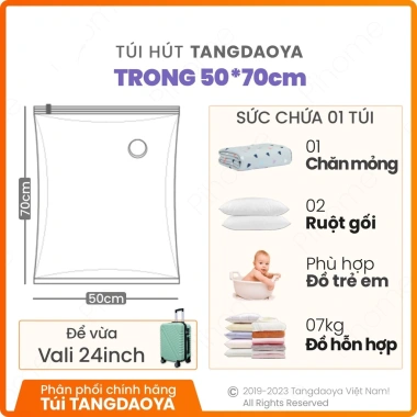 Túi hút chân không TAIKONGE đựng quần áo, chăn ga, bơm tay/điện, giá 11.000₫