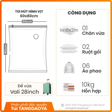 Túi hút chân không TAIKONGE đựng quần áo, chăn ga, bơm tay/điện, giá 11.000₫ 8 Túi hút chân không TAIKONGE đựng quần áo, chăn ga, bơm tay/điện, giá 11.000₫ 8