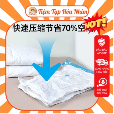 Túi hút chân không TAMAN PA-PE đựng quần áo, chăn gối hút điện, giá chỉ 6.230 VND