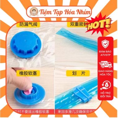 Túi hút chân không TAMAN PA-PE đựng quần áo, chăn gối hút điện, giá chỉ 6.230 VND